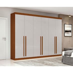 Guarda Roupa Casal Ambiente Bertha 6 Portas 2 Gavetas Frassino Off White - Lopas