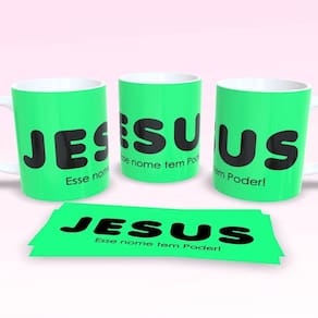 Caneca De Porcelana 325ml Decorada Frases Religiosas Estampa 10