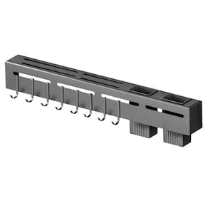 Suporte Organizador De Pendurar Utensilios Cozinha Metal Cinza