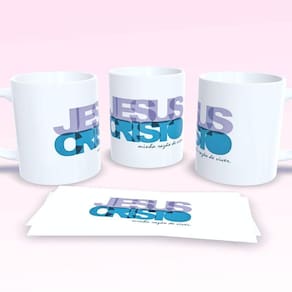 Caneca De Porcelana 325ml Decorada Frases Religiosas Estampa 7