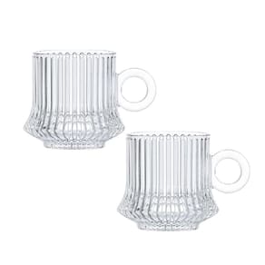 Jogo 2 XícarasDe Café Caneca Vidro Robusta Lines 85ml Em Casa Tem