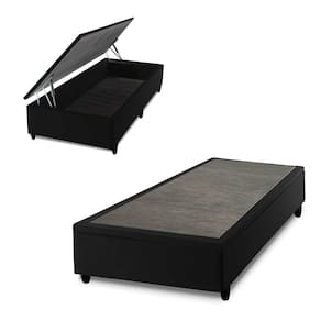 Base Box Baú Preto Solteiro 88x188x45 - King House