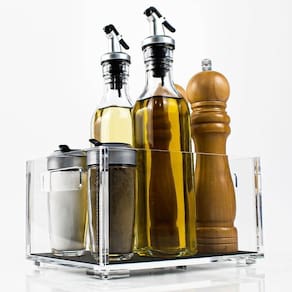 Bandeja Acrílico 5mm Porta Temperos Condimentos Com Alças Cozinha Organização Mesa Compacta Lavável