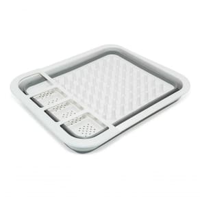 Escorredor De Louça Retrátil Em Silicone Cor: Branco – Praticidade E Organização Na Cozinha!
