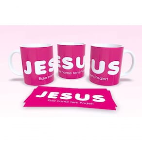 Caneca De Porcelana 325ml Decorada Frases Religiosas Estampa 37