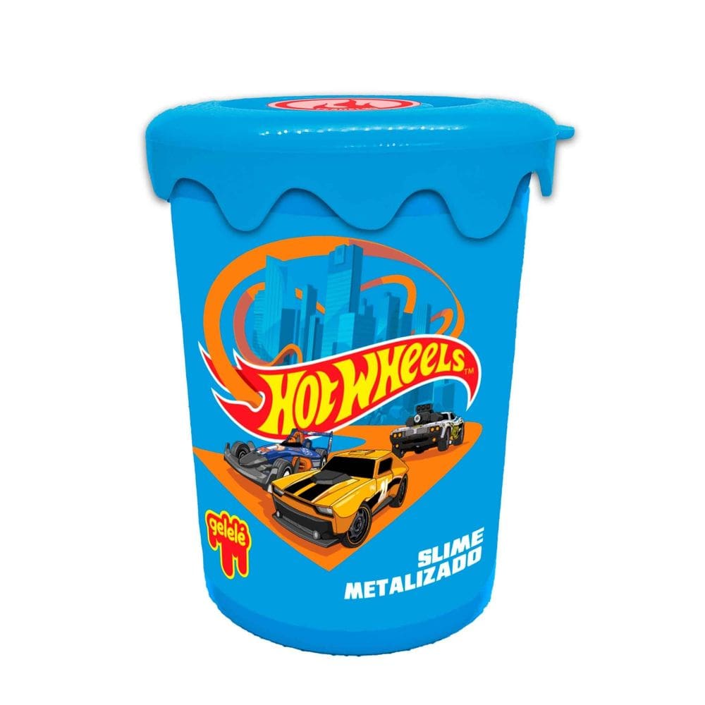 Slime Gelelé Hot Wheels Metalizado Doce Brinquedos Pote 180g