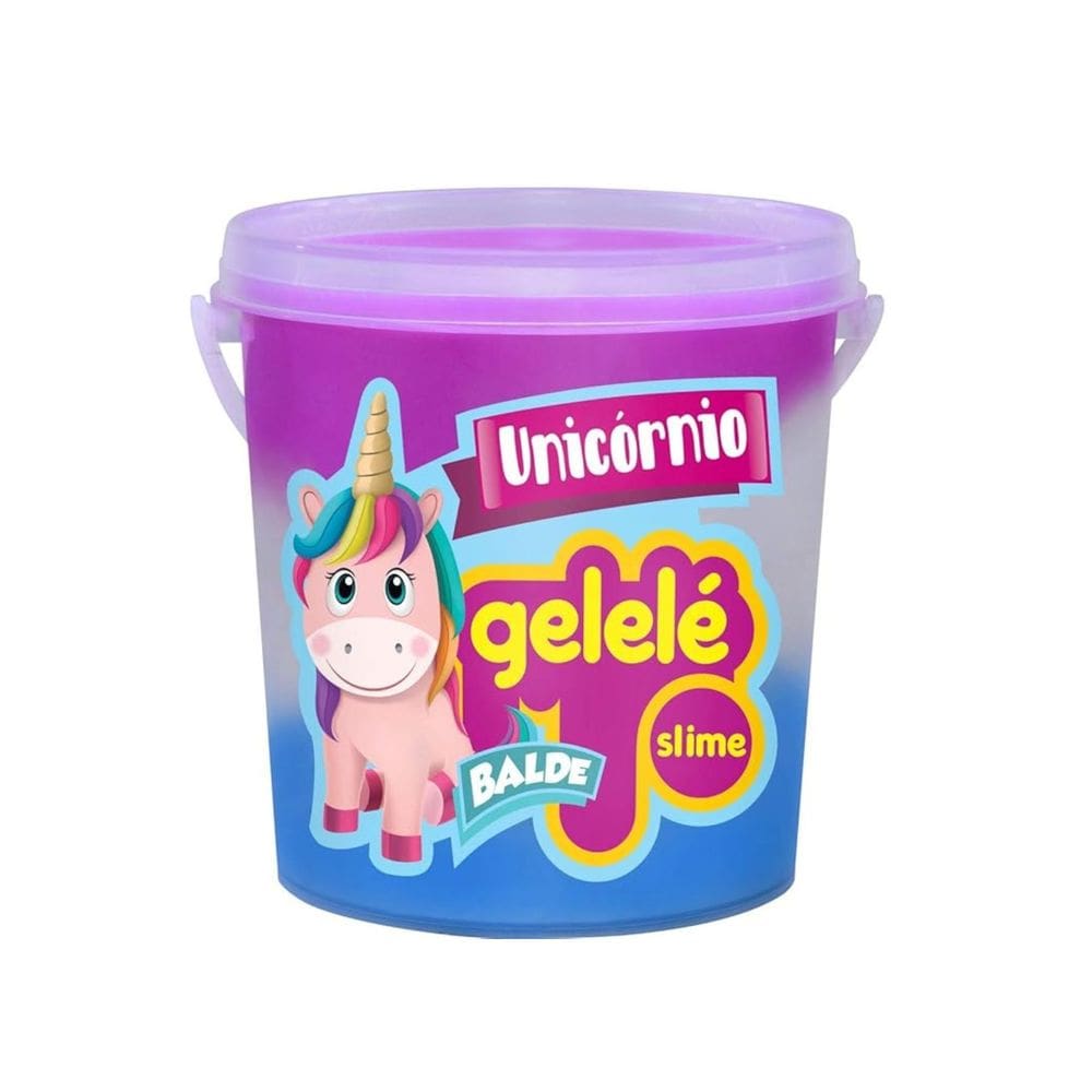 Slime Gelelé Unicórnio Balde De 457g c/3 Cores Diferentes