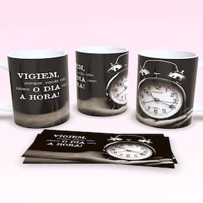 Caneca De Porcelana 325ml Decorada Frases Religiosas Estampa 18