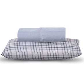 Jogo De Cama Lençol Solteiro Topchick 2 Peças Cinza 80% Algodão 20% Poliéster
