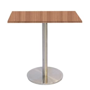 Mesa Bistrô Beta 112,50 Cm (alt) Disco Redondo Tampo Mdp Quadrado 80 Cm (larg) X 2,50 Cm (alt) Noce Naturalle
