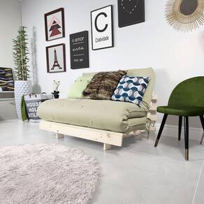 Futon Casal Tokio Sofa Cama D33 Com Madeira Maciça Ii