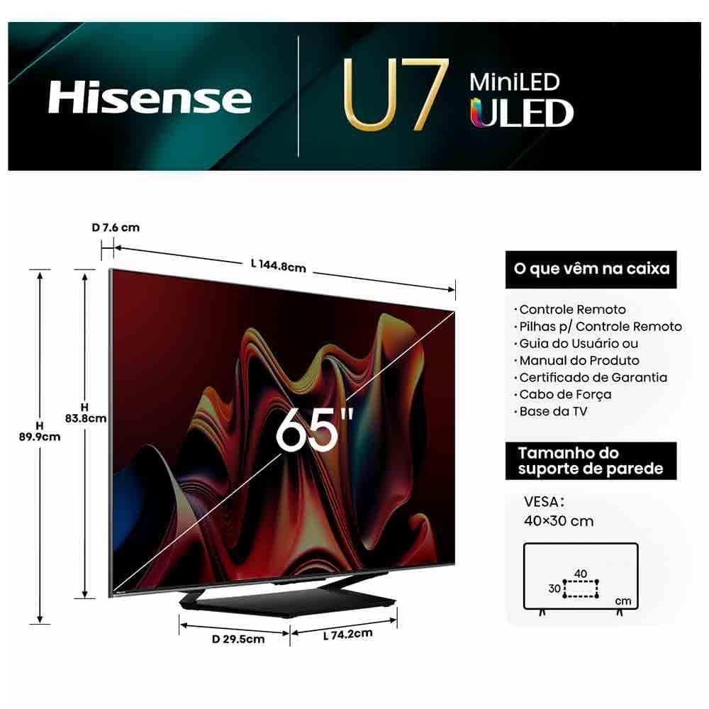 Smart TV Hisense QLED Mini UHD | Casas Bahia
