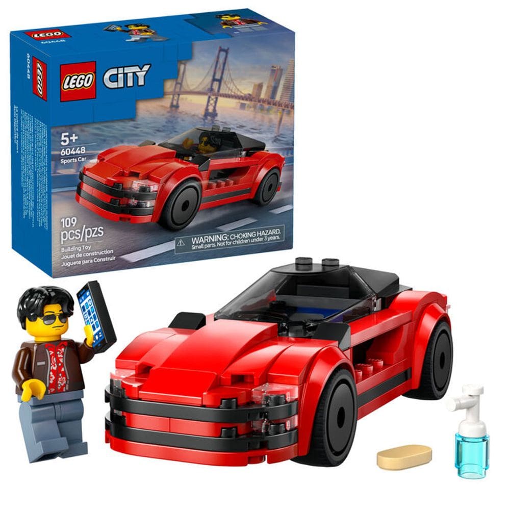 Lego City 60448 Carro Esportivo Vermelho com 109 Peças