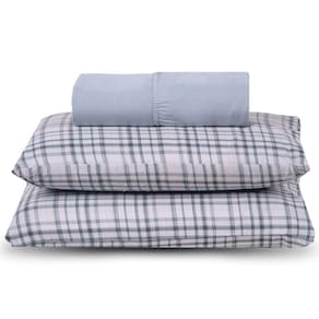 Jogo De Cama Lençol Queen Topchick 3 Peças Cinza 100% Poliéster