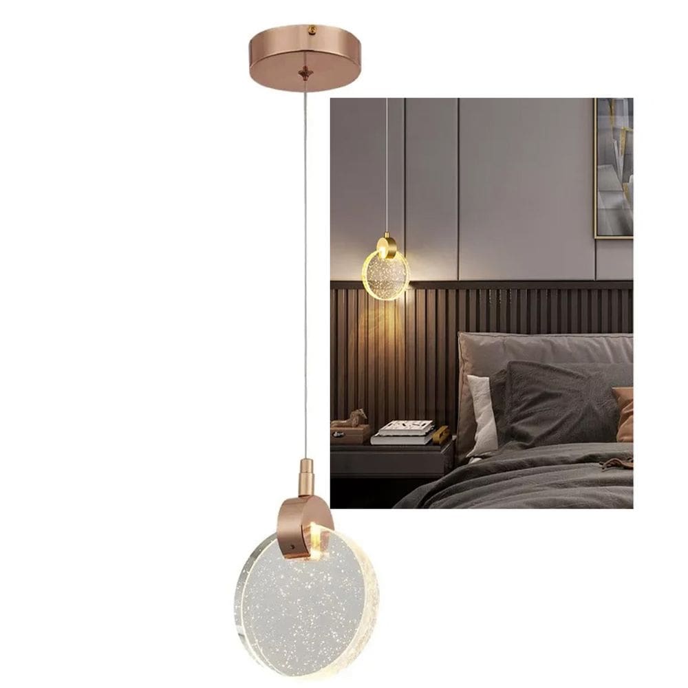 Luminaria Pendente Lua Cristal Bolinhas Led Iluminaçao Decoraçao Luxo Moderno Quarto Sala Estar Cozinha