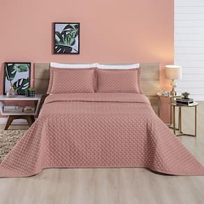 Cobre Leito 200 Fios Queen Ravena 03 Peças - Rose