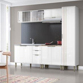 Cozinha Modulada 5 Pecas 249 Cm Mdp Glor Branco Neve Mxm