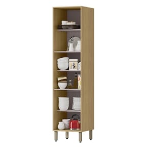 Paneleiro 1 Porta Ripada 49 Cm Mdp Glor Pgl02 Castanho Mxm