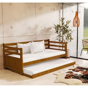 Bicama Solteiro Vintage Enjoy Com 2 Colchões Madeira - Imbuia - Marrom