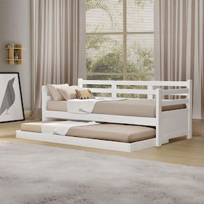 Bicama Solteiro Com 2 Colchões Madeira Enjoy - Branco - Branco