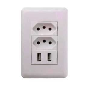 Tomada Bivolt Branco Usb Universal Parede Dupla