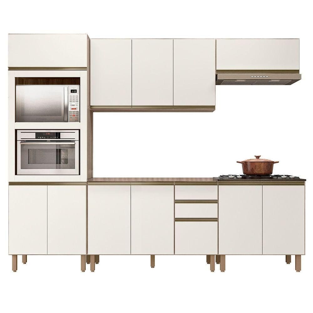 Armário De Cozinha 5 Peças Com Tampo Jany N03 Carvalho/off - Mpozenato