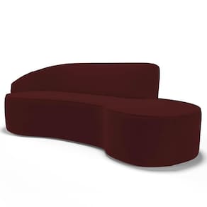 Sofá Living 3 Lugares 230cm Braço Esquerdo Mozart D06 Veludo Vermelho - Mpozenato
