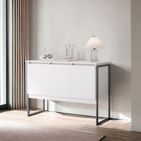 Buffet Elegante 3 Portas Londres Branco Preto