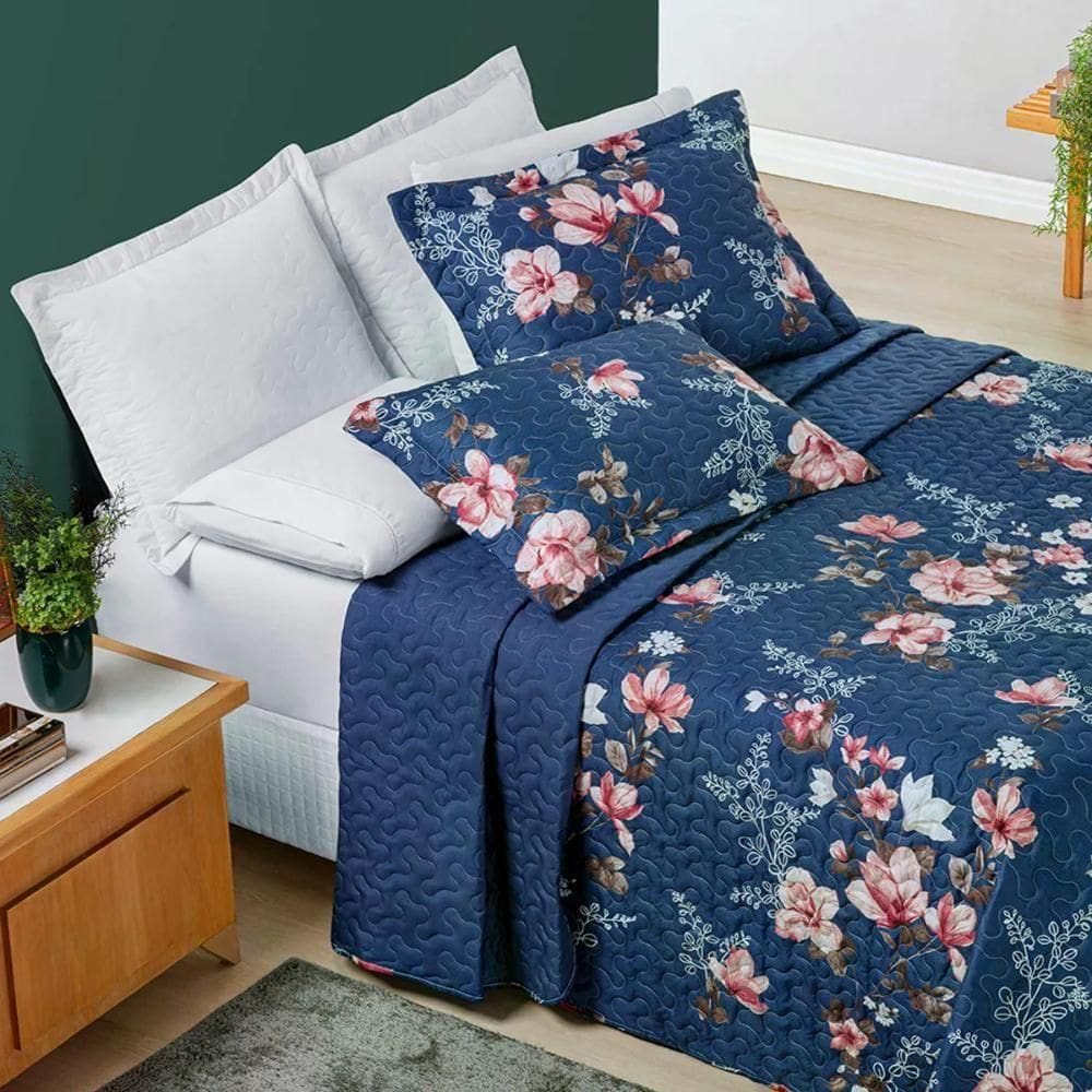 Cobre Leito King Estampado Percal 200 Fios 03 Peças Avere Encantada Encantada
