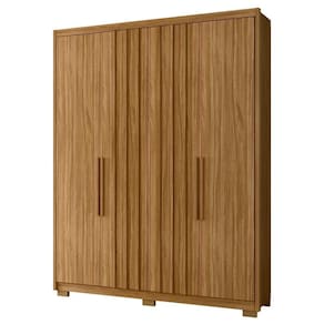 Guarda Roupa Solteiro 176cm Ripado Milão M07 Freijó - Mpozenato