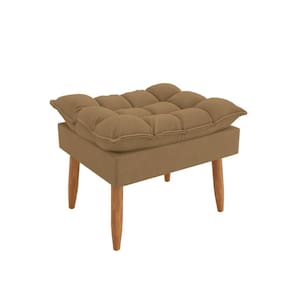 Puff Luxo Sofisticação Decorativa Para Sala Sofisticada Premium Capuccino