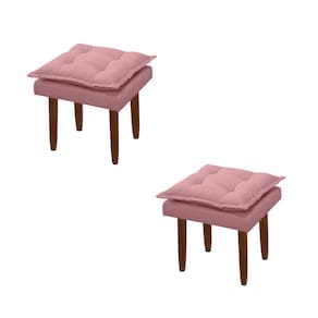 Kit 02 Puff Maria Para Sala De Tv E Estar Quarto Confortável Suede Rose Mabe Magazine