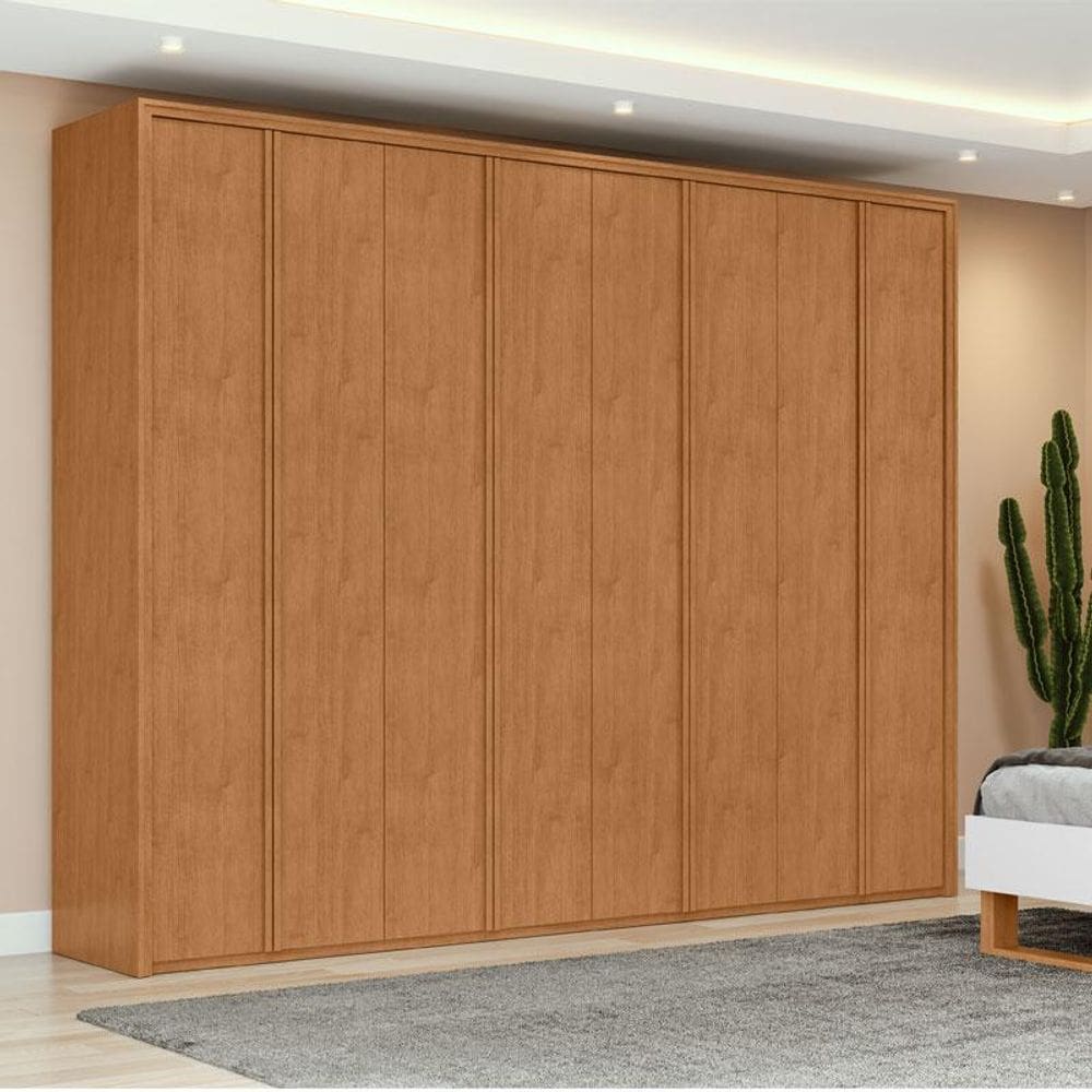 Guarda Roupa Casal Ambiente Ergon 8 Portas Amêndoa Clean - Lopas