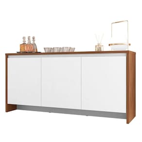 Balcão Aparador Buffet 3 Portas Madrid C14 Cedro/branco - Mpozenato