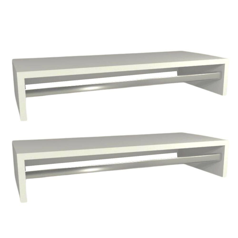 Kit 2 Cabideiros De Parede Suspenso 80x25x11,5 Branco