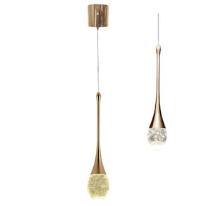 Lustre Pendente Gota Cristal LED 3 em 1 Moderno Luxo Iluminaçao Sala de Estar Quarto Cabeceira Comercial Residencial Ambiente