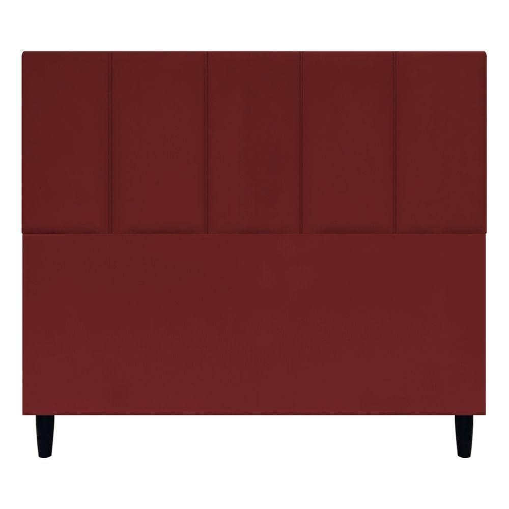 Cabeceira Estofada Para Cama Box Casal 140 Cm Classic Suede Vermelho Suede