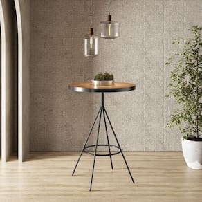 Mesa de Aço Redonda Barcelona Amarula para Sala de Jantar