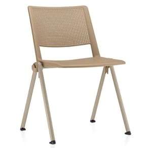 Cadeira Empilhável Fixa Lift F02 Base Aço Nude - Lyam Decor