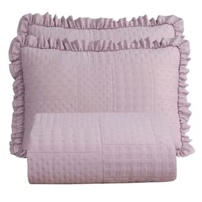 Colcha Babado King Fluffy 3 Peças s 100% Poliéster Rosé