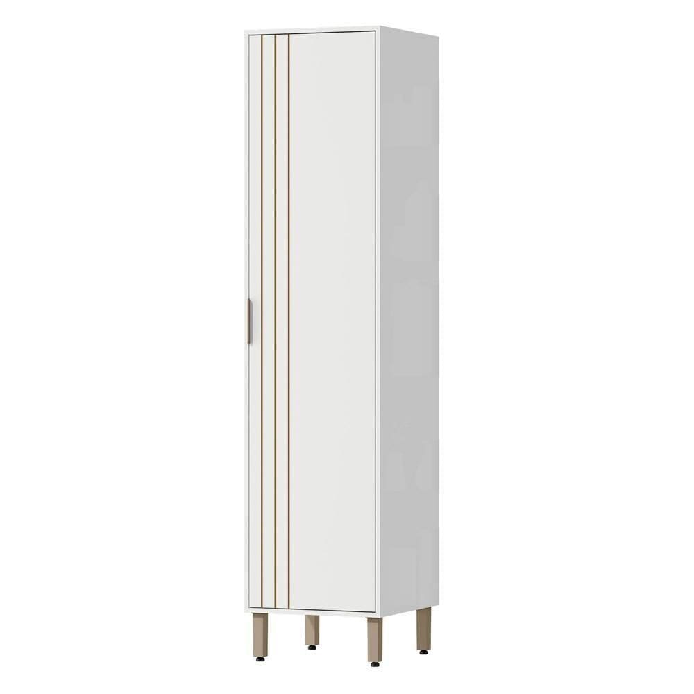Paneleiro 1 Porta Ripada 49 Cm Mdp Glor Pgl02 Branco Neve Mxm