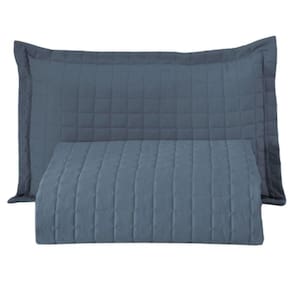 Kit Cobre Leito Colcha Monaco Solteiro Dupla Face 2 Peças Azul 100% Poliéster