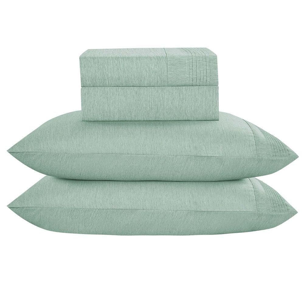 Jogo De Cama Lençol Queen Plysce Percal 300 Fios 4 Peças Verde 100% Poliéster