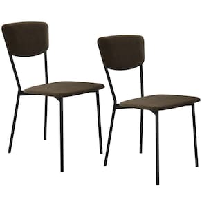 Kit 02 Cadeira Para Sala De Jantar Village Preto C01 Veludo Marrom Sand - Lyam Decor