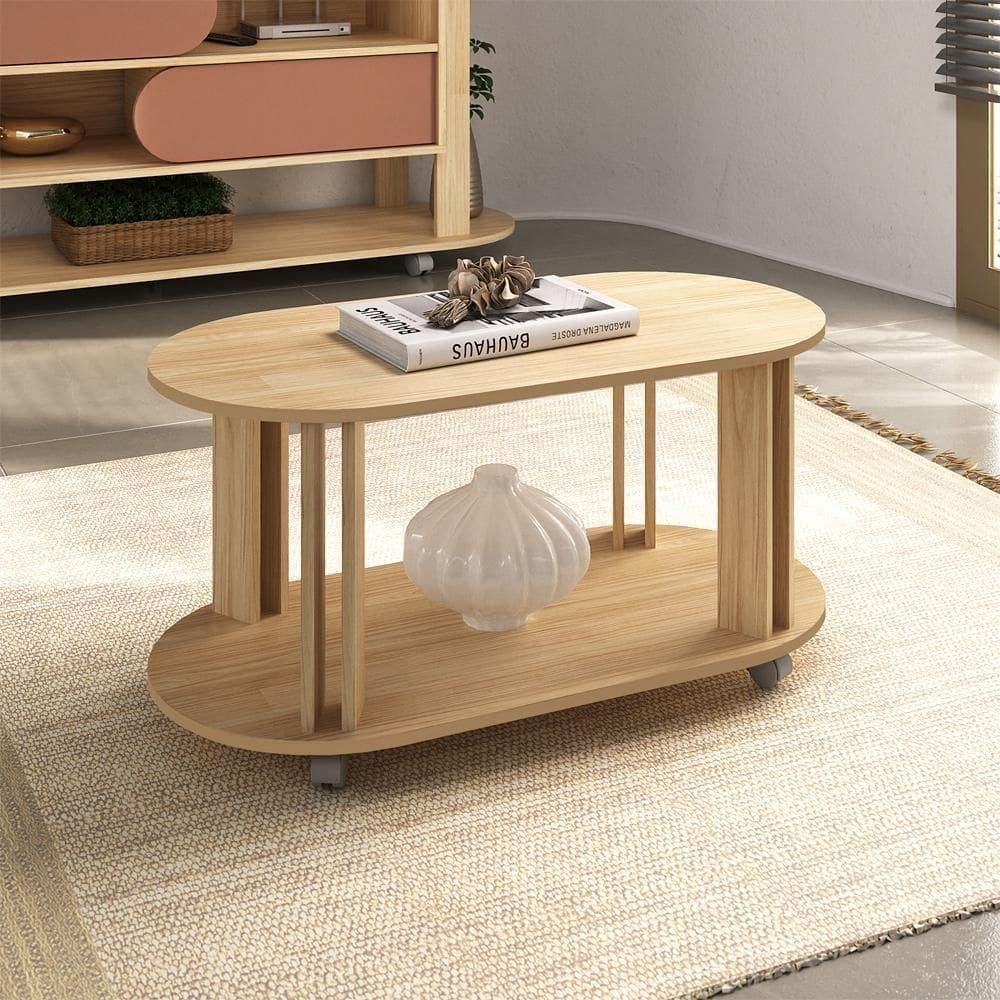 Mesa De Centro Mdf Sala De Estar 91 Cm 4620 Naturale Arly