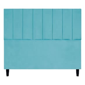 Cabeceira Para Cama De Casal 140 Cm Elen Suede Azul-turquesa Suede