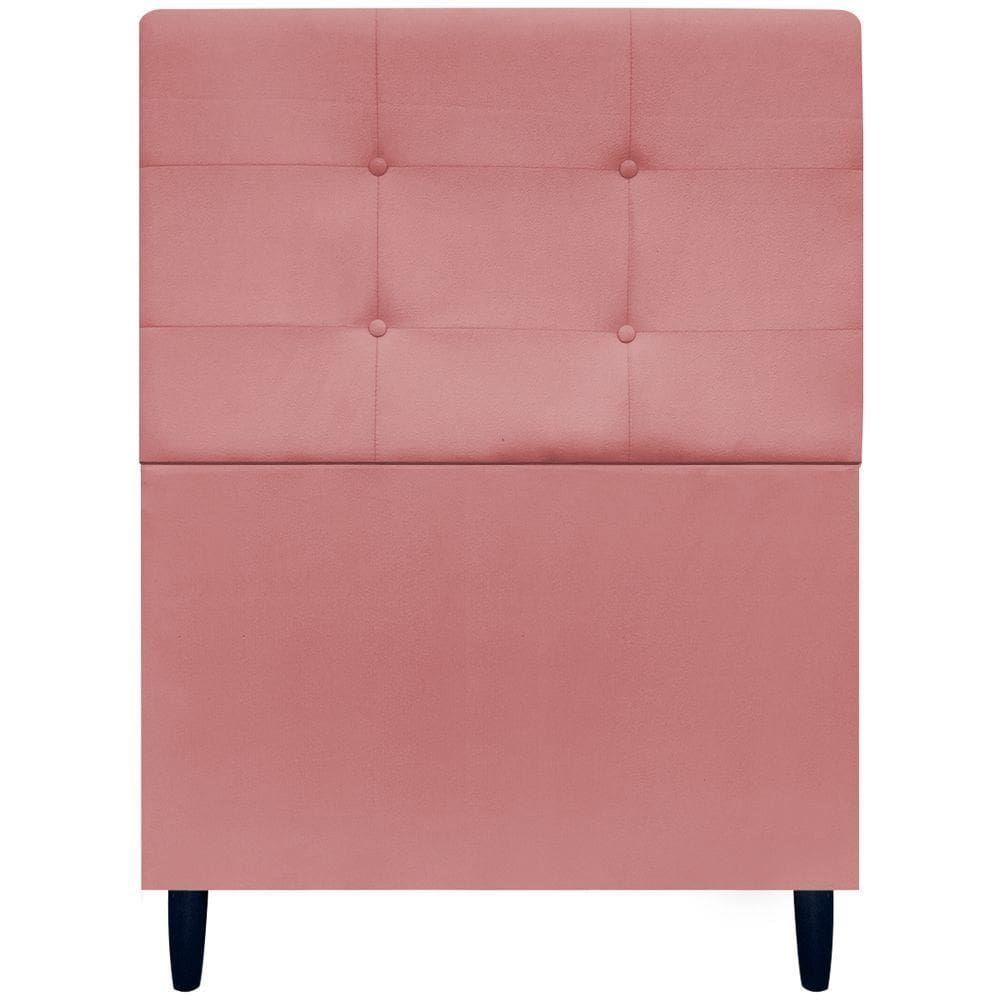 Cabeceira Para Cama De Solteiro 90 Cm Ivy Suede Rosê Suede
