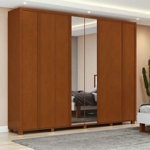 Guarda Roupa Casal Ambiente Ergon 8 Portas Frassino com Espelho e Pés – Lopas