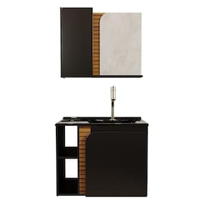 Gabinete Banheiro Lotus com 2 portas Espelheira e Cuba