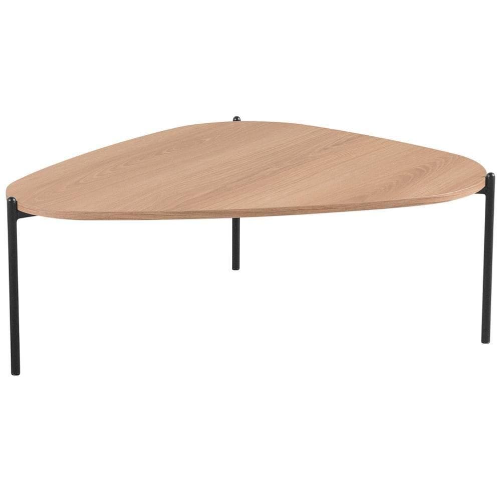 Mesa De Centro Para Sala De Estar Pés Metálicos Baixa Adek A03 Hanover Preto - Lyam Decor